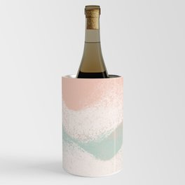 Sea Breeze Pastel Coral & Turquoise _Abstract Horizon geometric art Wine Chiller