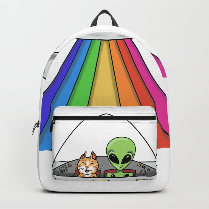 Ali And Cat In Space Saucer By Silvana Arias Backpack By