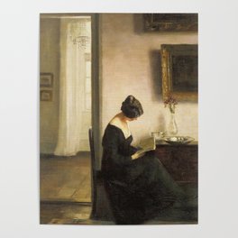Woman on a Chair Reading Poster