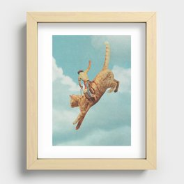 Meehaw - Rodeo Cat / Bronc Recessed Framed Print