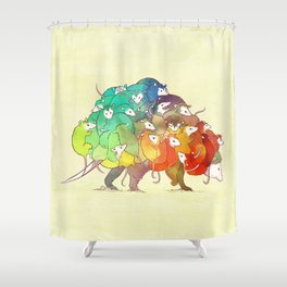 Opossum Rainbow Babies Shower Curtain