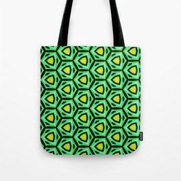 Spring brilliance. Modern, abstract, geometric pattern in bright green, light green, turquoise, yellow, black Tote Bag