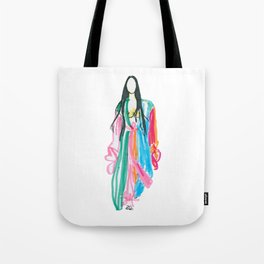 Fashion illustration colorful woman drawing -SF1 Tote Bag