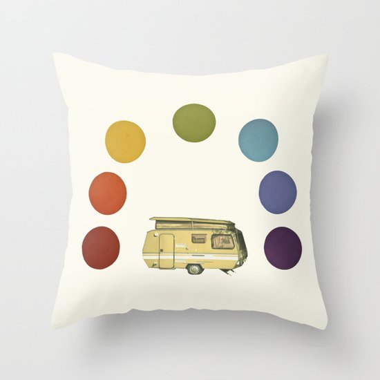 We Camped Beneath a Rainbow Throw Pillow