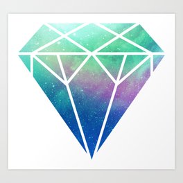 Diamond galaxy Art Print | Graphicdesign, Sky, Diamonds, Forever, Geometric, Crystal, Galaxy, Stone, Goals, Gemstone 