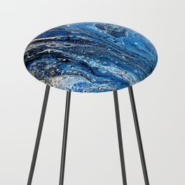 Abstract Acrylic Pour Art - Spaced Counter Stool