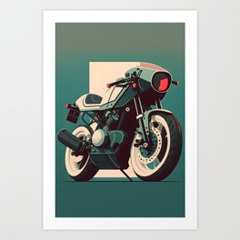 Retro Motorcycle #1 Art Print