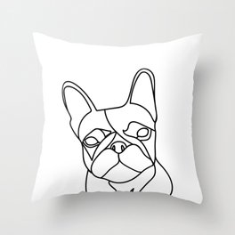 French Bulldog Line Drawing Throw Pillow