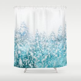 Snowy Pines Shower Curtain