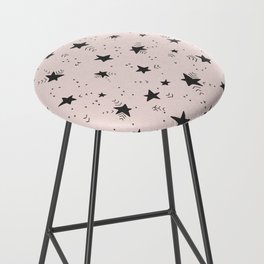 Abstract geometric pink and grey stars pattern Bar Stool