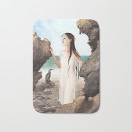 Sofia ~ A Compendium of Witches Bath Mat | Watercolor, Meriterranea, Witch, Painting, Naiad, Witchcraft, Seawitch, Nymph 