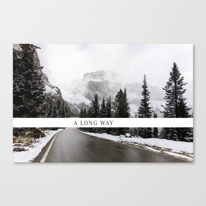 Driving in Snowy Landscape Canvas Print
