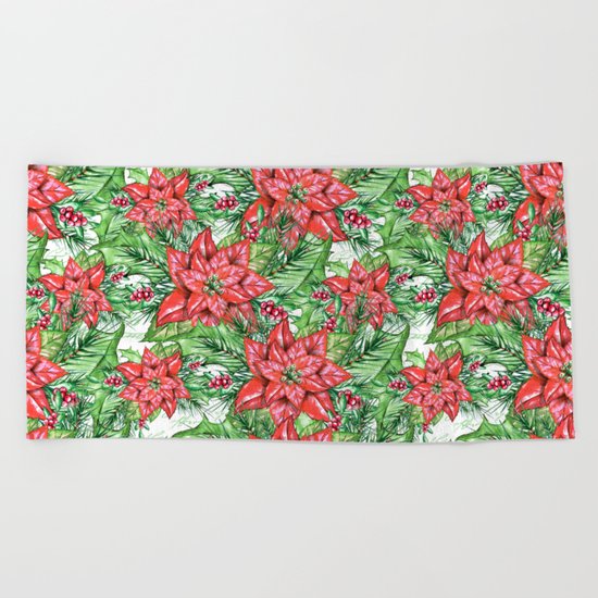 Poinsettia Beach Towel