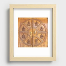 Indian Shiva Temple Doors Recessed Framed Print