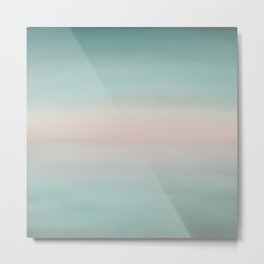 New Day 2 Teal and Pink - Abstract Art Series Metal Print