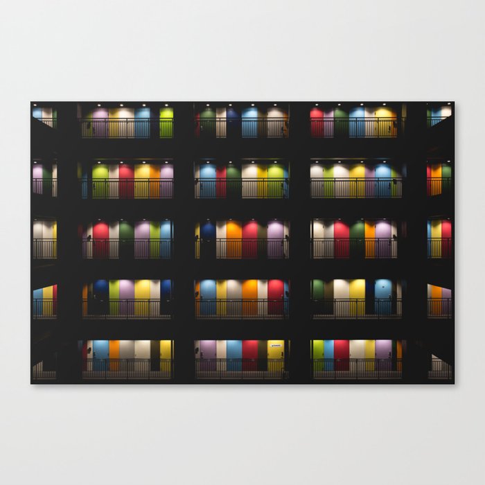 ROOMS WITH ASSORTED-COLOR DOORS Canvas Print