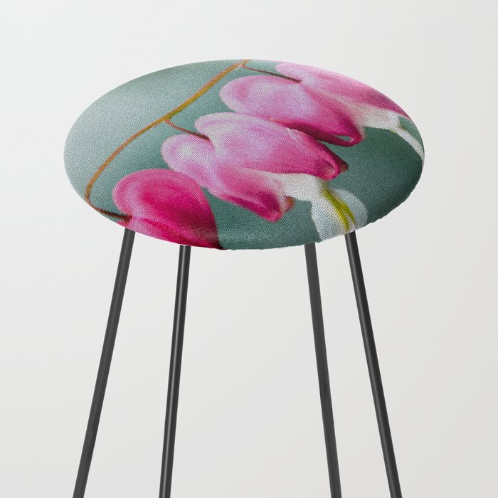 Be Still My Bleeding Heart Stained Glass Illustration Counter Stool