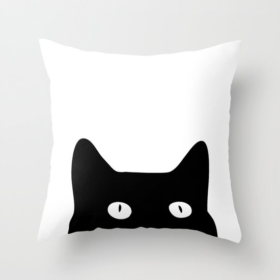 Black Cat Throw Pillow