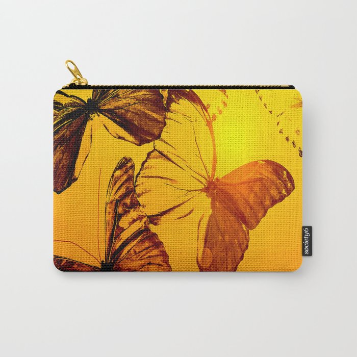 Fly fly butterfly! - Butterflies on a orange background with sunlight #decor #society6 #buyart Carry-All Pouch