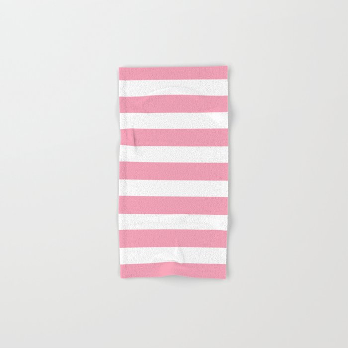 pink and white towels