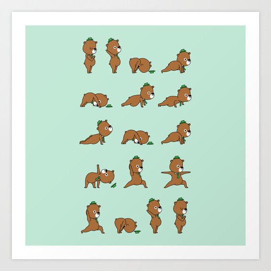 Yoga Bear Art Print
