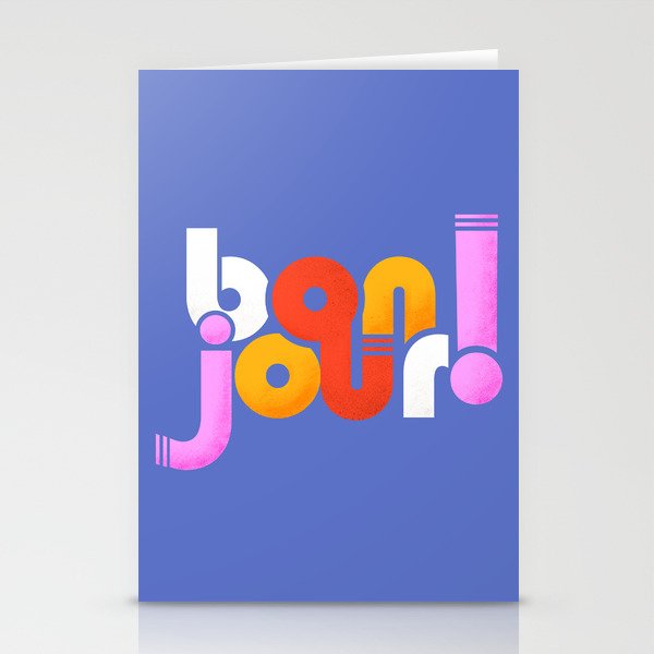 bonjour! french design Stationery Cards