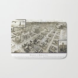 Houston-Texas-United States-1912 vintage pictorial map Bath Mat
