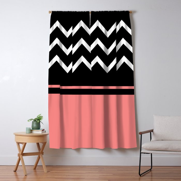 Black White Chevron Pattern Blackout Curtain By Kkiwit Society6