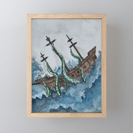 The Kraken Framed Mini Art Print