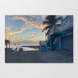beach stairs Canvas Print