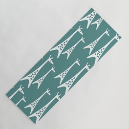 Mid Century Modern Giraffe Pattern 234 Teal Yoga Mat