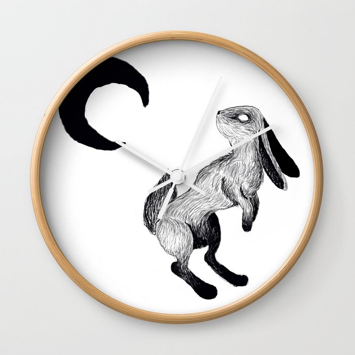 The Hare and Her Moon Wall Clock