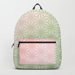 Japanese Asanoha Pattern in Peach Green Gradient Backpack