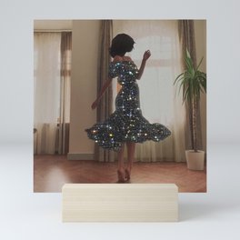 DANCE | happy | collage | dress | sparkle | woman | home | happiness | Weekend | glitter | shine |  Mini Art Print