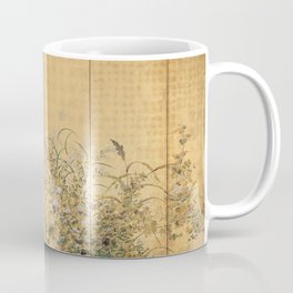 Japanese Edo Period Six-Panel Gold Leaf Screen - Spring and Autumn Flowers Mug