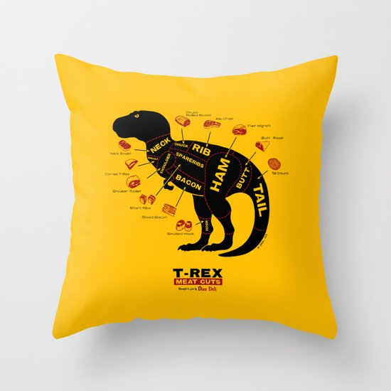 Dino Deli Throw Pillow