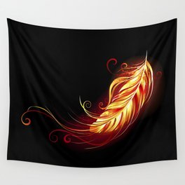 Flaming Feather Phoenix Wall Tapestry