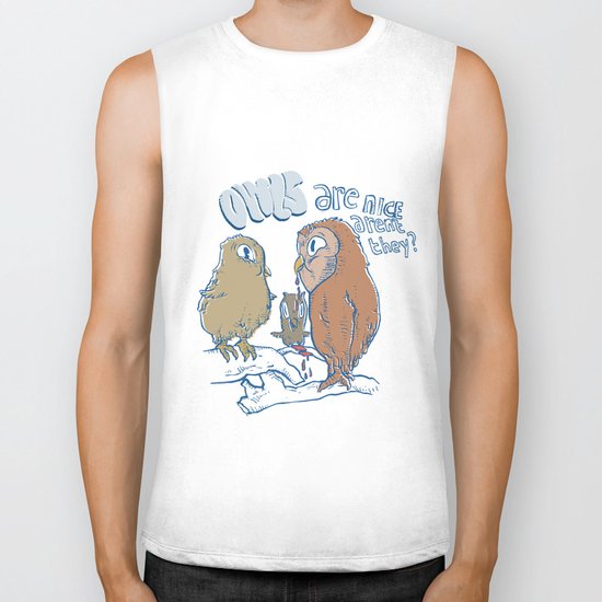 owls are nice Biker Tank