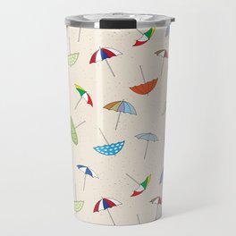 Sandy Beach Umbrellas Travel Mug