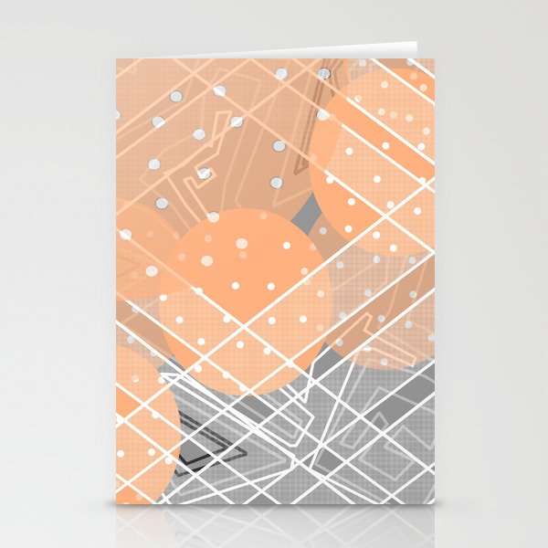 Orange and Grey Polka Stationery Cards