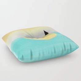 Abstract Tropical Sunset Sailboat Floor Pillow
