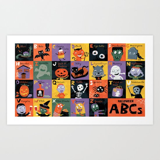Halloween ABCs Art Print