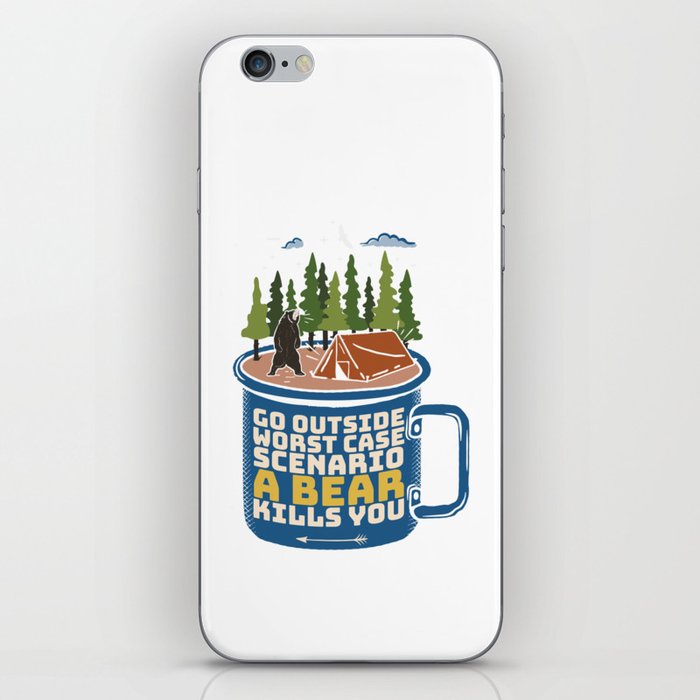 Go Outside Bear Attack Funny Saying iPhone Skin