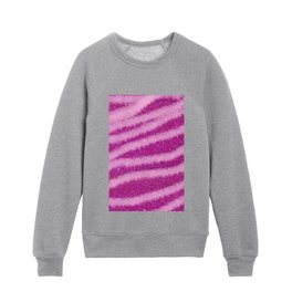 Light Purple Glitter Zebra Magic Collection Kids Crewneck