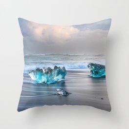 "Diamonds Are Forever" - Diamond Beach, Iceland Throw Pillow