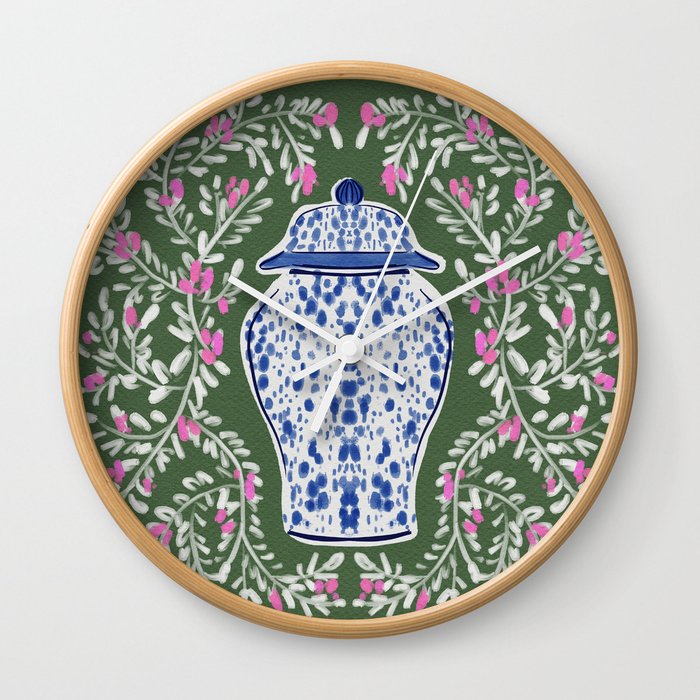 Chinoiserie Blossoms Wall Clock