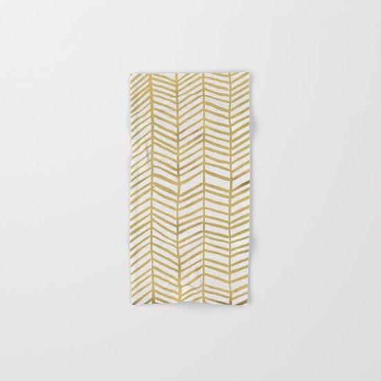 Gold Herringbone Hand & Bath Towel