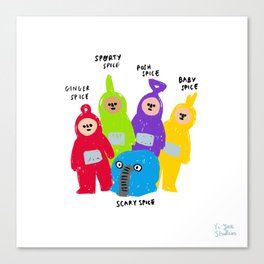Spice Girls x Teletubbies Digital Illustration Canvas Print