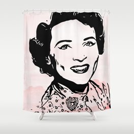 Betty White Pink Clouds Shower Curtain