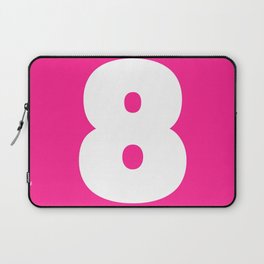 8 (White & Dark Pink Number) Laptop Sleeve